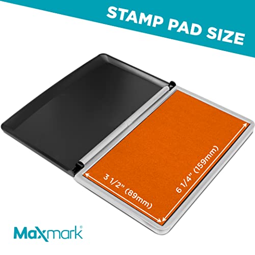 MaxMark Large Premium Orange Ink Stamp Pad - 3.5" x 6.25" - Quality Felt Pad - Image 3