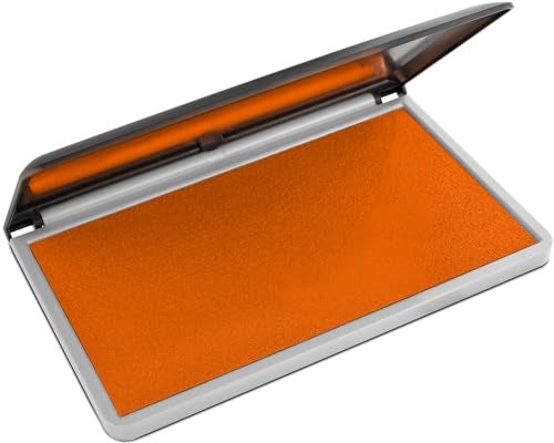 MaxMark Large Premium Orange Ink Stamp Pad - 3.5" x 6.25" - Quality Felt Pad - Image 1