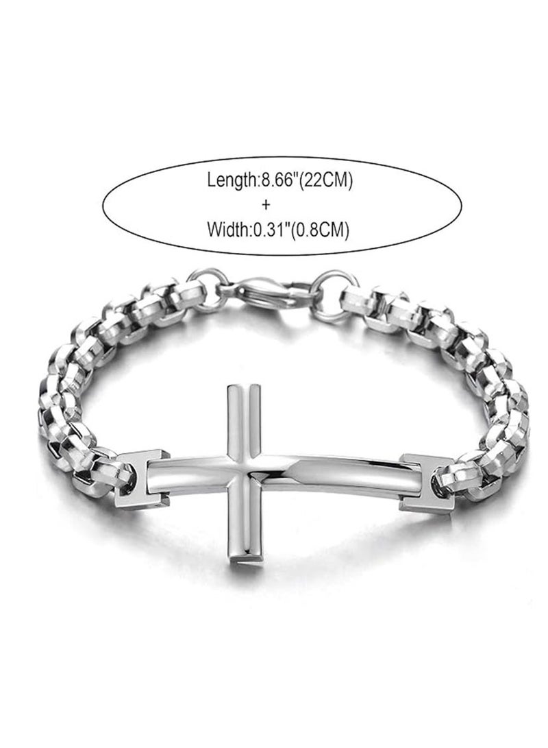 Muyixin سوار متقاطع من الستانلس ستيل للرجال والنساء - مصقول - Image 2