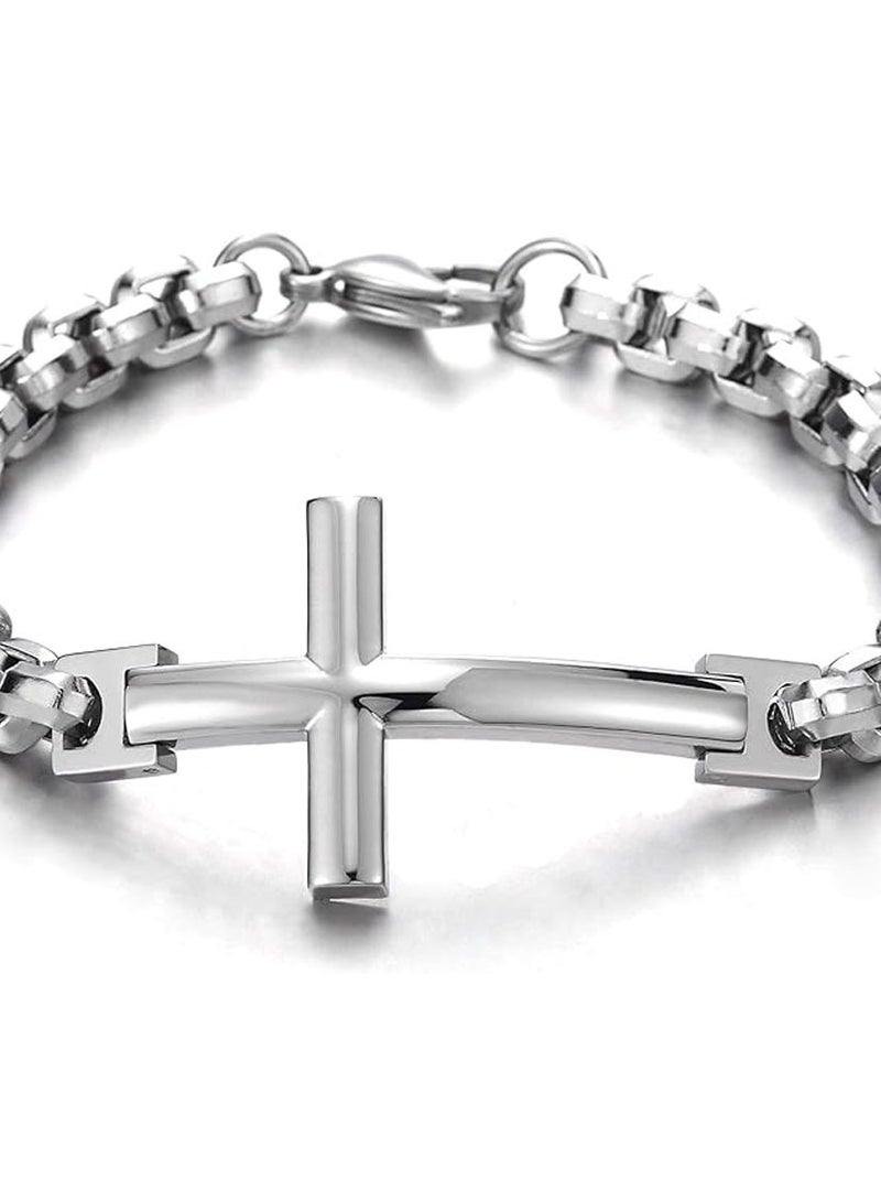 Muyixin سوار متقاطع من الستانلس ستيل للرجال والنساء - مصقول - Image 3