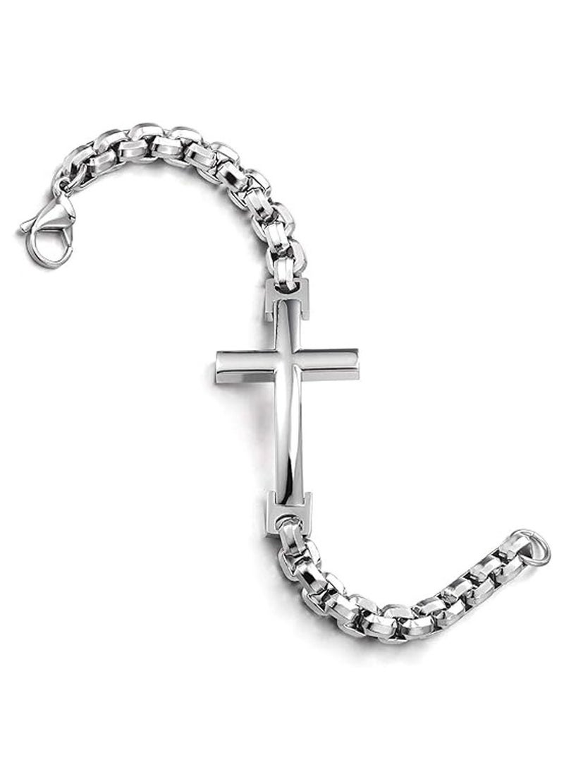 Muyixin سوار متقاطع من الستانلس ستيل للرجال والنساء - مصقول - Image 4