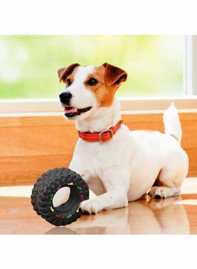NIBEMINENT Training Squeaky Toy Tyre Black 8x8x3.5cm - Image 3