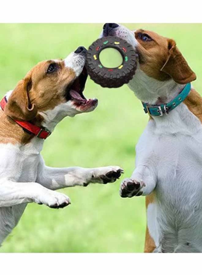 NIBEMINENT Training Squeaky Toy Tyre Black 8x8x3.5cm - Image 2