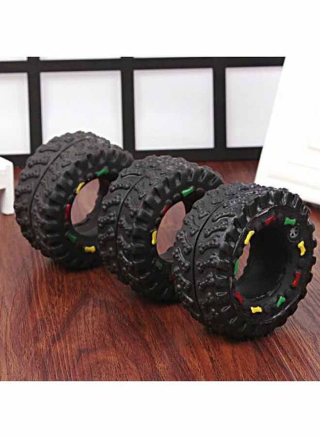 NIBEMINENT Training Squeaky Toy Tyre Black 8x8x3.5cm - Image 5