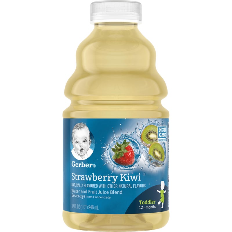 Gerber Water & Fruit Toddler Juice Blend, Strawberry Kiwi, 32 Ounce Bottles (Pack of 6) - Image 1