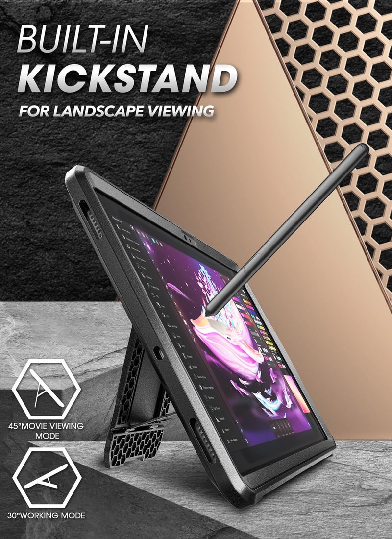 SUPCASE for Samsung Galaxy Tab S9 FE 10.9 inch Case with Stand (Unicorn Beetle Pro), [Built-in Screen Protector & S Pen Holder] Full-Body Heavy Duty Rugged Tablet Cover for Tab S9 FE 2025, Black - Image 3