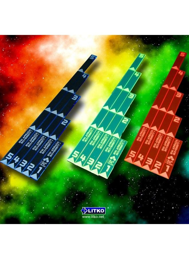 LITKO Sw: Armada Multi Range Movement Ruler Set Fluorescent Blue (5)  - Image 4