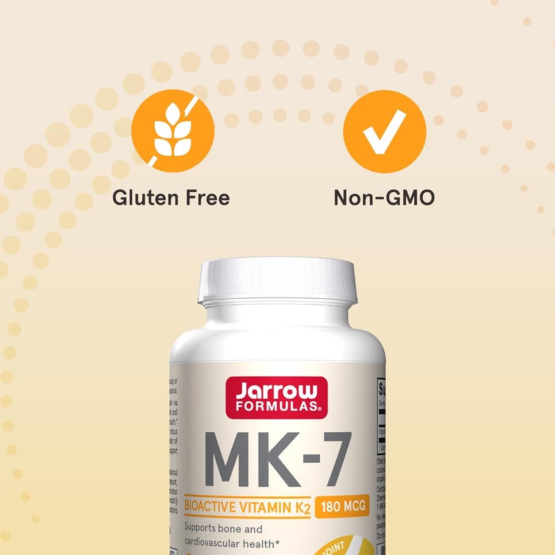 Jarrow Formulas MK7 180 mcg Bioactive Form of Vitamin K2 For Bone and Cardiovascular Health Vitamin K2 MK7 Dietary Supplement 30 Softgels 30 Day Supply - Image 5