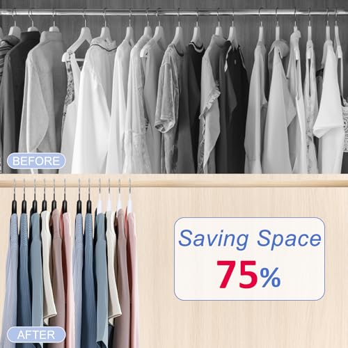 Besslly Clothes Hanger 12 Pack, Sweater Hangers No Shoulder Bump, 16.5 Inch Wide Heavy Duty Metal Coat Hangers for Closet Non Slip PVC Coating Space Saving Hangers for Suits Dresses Jackets Bra Shirt Black - Image 3