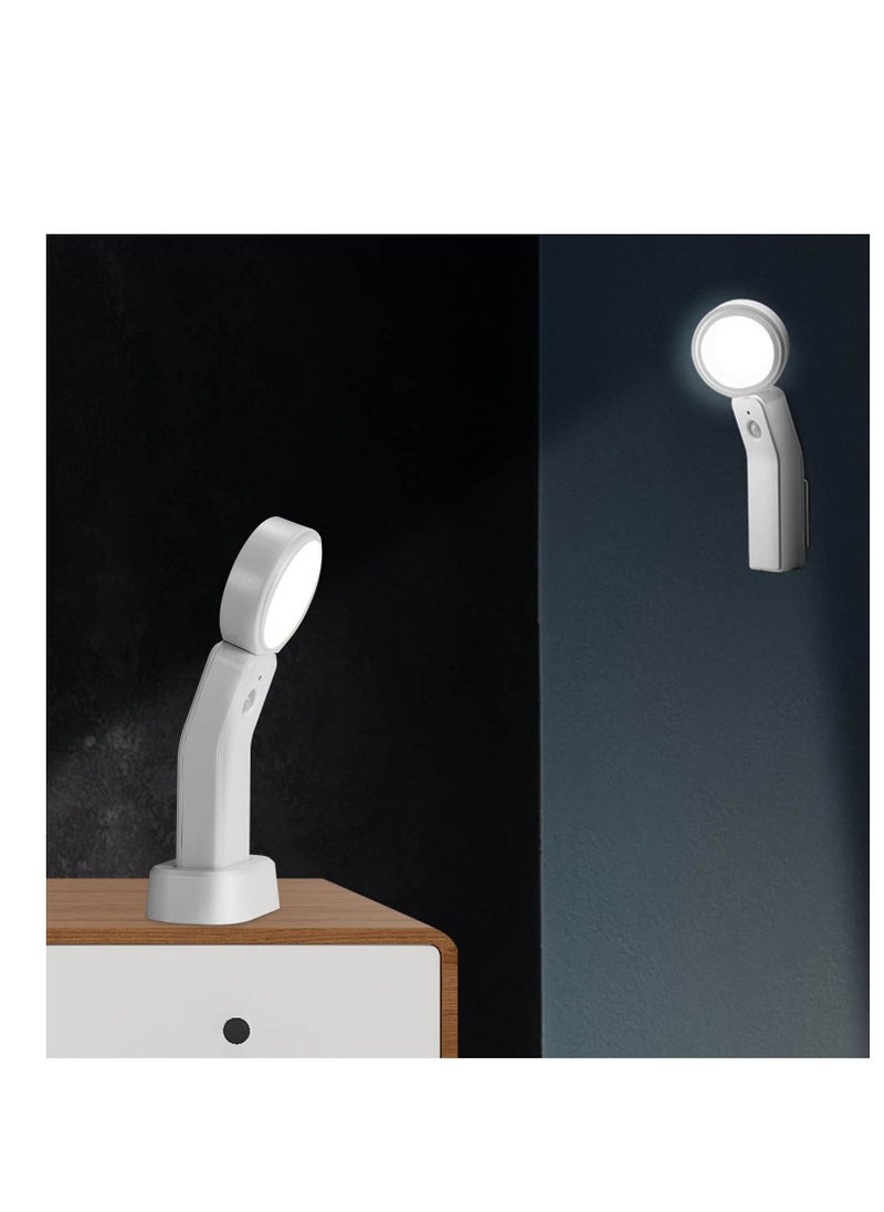 SYOSI - Motion Sensor Light Indoor Rechargeable Battery Powered LED Night Light with PIR Montion Sensor Bedroom Dusk to Dawn Light Sensor Auto Light Desk Lamp & Flashlight [White Light Energy Class A+++] - Image 1