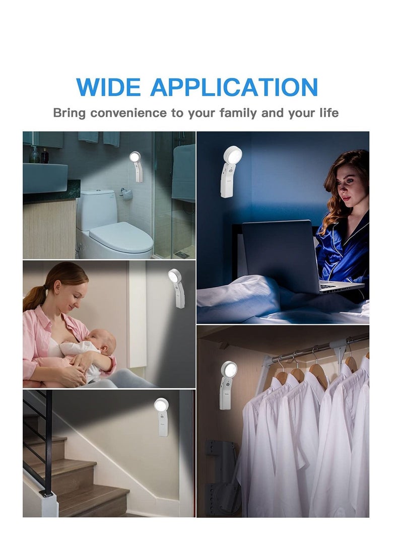 SYOSI - Motion Sensor Light Indoor Rechargeable Battery Powered LED Night Light with PIR Montion Sensor Bedroom Dusk to Dawn Light Sensor Auto Light Desk Lamp & Flashlight [White Light Energy Class A+++] - Image 1