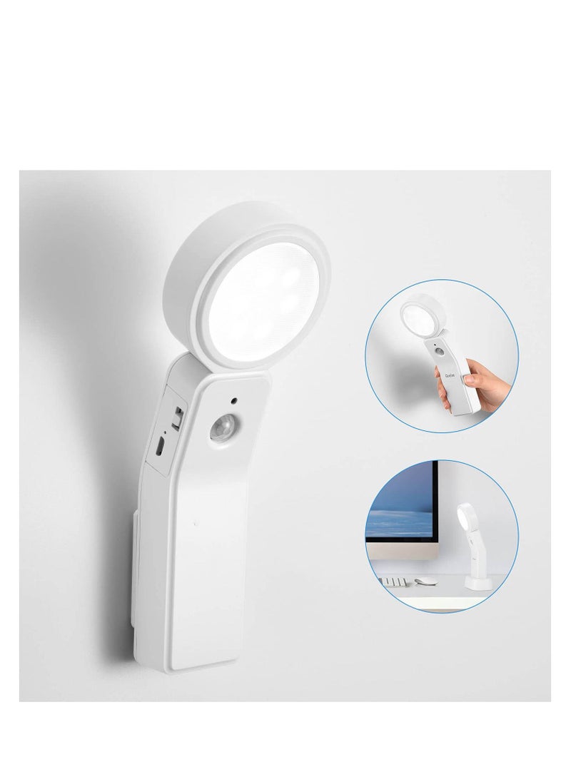 SYOSI - Motion Sensor Light Indoor Rechargeable Battery Powered LED Night Light with PIR Montion Sensor Bedroom Dusk to Dawn Light Sensor Auto Light Desk Lamp & Flashlight [White Light Energy Class A+++] - Image 1