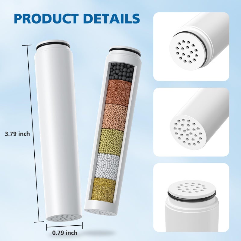Caehomly 4 Pack Replacement Filters Compatible with Cobbe Handheld Shower Head, Water Soften Filters for Hard Water Chlorine, Fluoride and Heavy metals, Improve Skin & Hair - Image 2