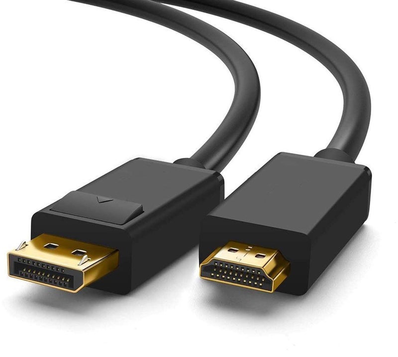 4K UHD DP to HDMI Cable Male to Male Displayport to HDMI Video Cable DisplayPort to HDTV Monitor Cable Support Audio for HP EliteBook,HTC VIVE Virtual Reality System and DP Enabled Devices - Image 1