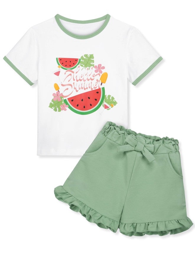 Resinta Toddler Baby Girl Summer Outfit Cotton T Shirt and Shorts Set Cute Casual Top Tee Shorts Pant Girls Clothes Set - Image 1