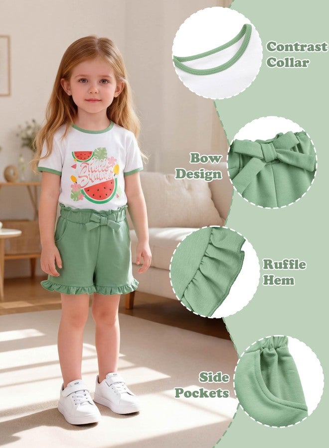 Resinta Toddler Baby Girl Summer Outfit Cotton T Shirt and Shorts Set Cute Casual Top Tee Shorts Pant Girls Clothes Set - Image 3
