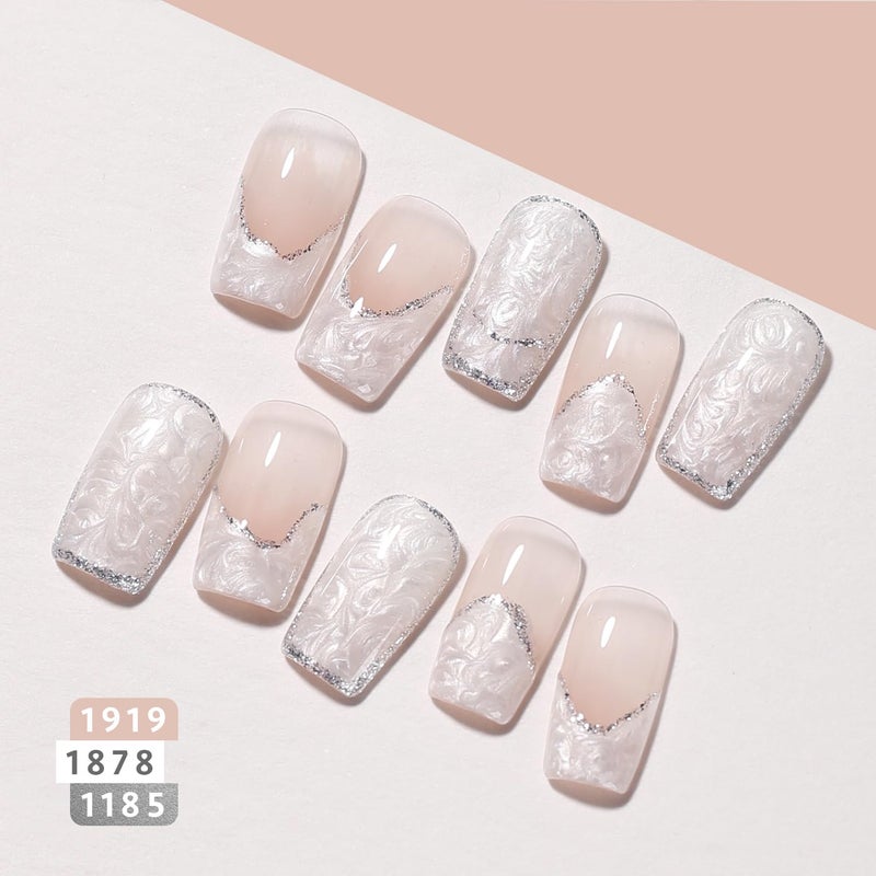 GAOY Pearl Gel Nail Polish Set, 6 Colors Shimmer Mermaid, Pink White Blue Soak Off UV Gel Polish Kit, Baroque Pearl - Image 3