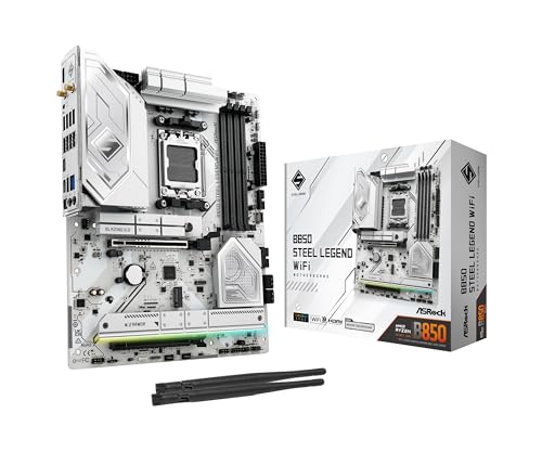 ASRock B850 Steel Legend WiFi AMD AM5 ATX Motherboard Supports AMD Ryzen 900080007000 Series Processors DDR5 8000 OC PCIe 50 25G LAN WiFi 7 1421 Power Phase - Image 1