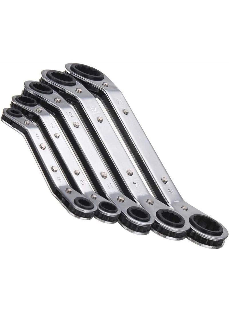 GGOOT Spanners 5Pcs Metric Offset Ring Wrench Spanner Tools Ratchet Metric Hand DIY Tool Set Hardware Tool Kits Tools  - Image 1