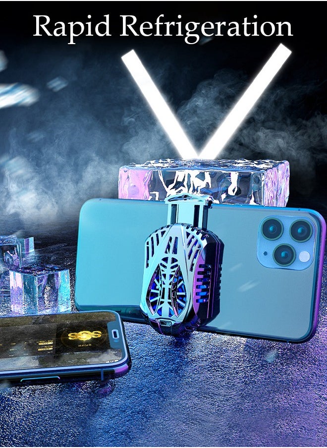 DUNISO Phone Cooler for Live Streaming and Gaming, Fast Phone Cooling Fan, Cellphone Radiator for Mobile Gaming TikTok Live Stream, Fit All Types of iPhone Android Smartphones  - Image 2