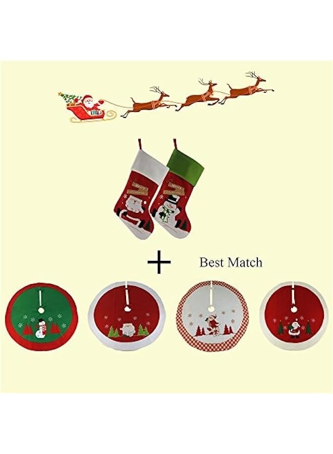 Classic  Stockings Set of 2 Santa, Snowman Xmas Character 17-Inch (Style 1) - Image 5