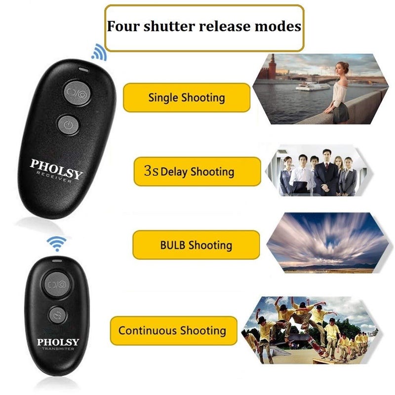 PHOLSY Wireless Shutter Release Camera Remote Control for Fujifilm GFX50S, XPro2, X-H1, X-T2, X-T1, X-T10, X-T20, X-T100, X-E2S, X-E2, X-M1, X-A3, X-A2, X-A1, X-A10, X100F, X100T, X70, X30, XQ2, XQ1