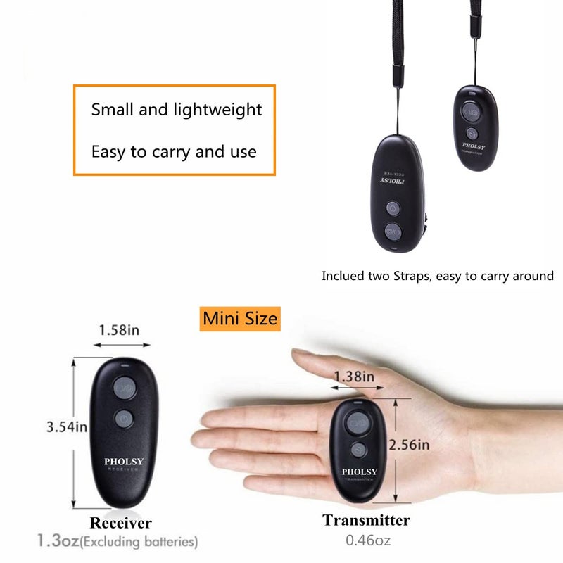 PHOLSY Wireless Shutter Release Camera Remote Control for Fujifilm GFX50S, XPro2, X-H1, X-T2, X-T1, X-T10, X-T20, X-T100, X-E2S, X-E2, X-M1, X-A3, X-A2, X-A1, X-A10, X100F, X100T, X70, X30, XQ2, XQ1