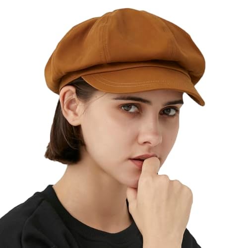 Gajaous Classic Newsboy Hats, Two Size Newsboy Flat Cap for Men and Women, Fashion Baker boy hat Beret Cap Brown - Image 1