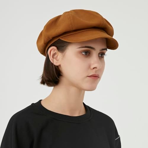 Gajaous Classic Newsboy Hats, Two Size Newsboy Flat Cap for Men and Women, Fashion Baker boy hat Beret Cap Brown - Image 3