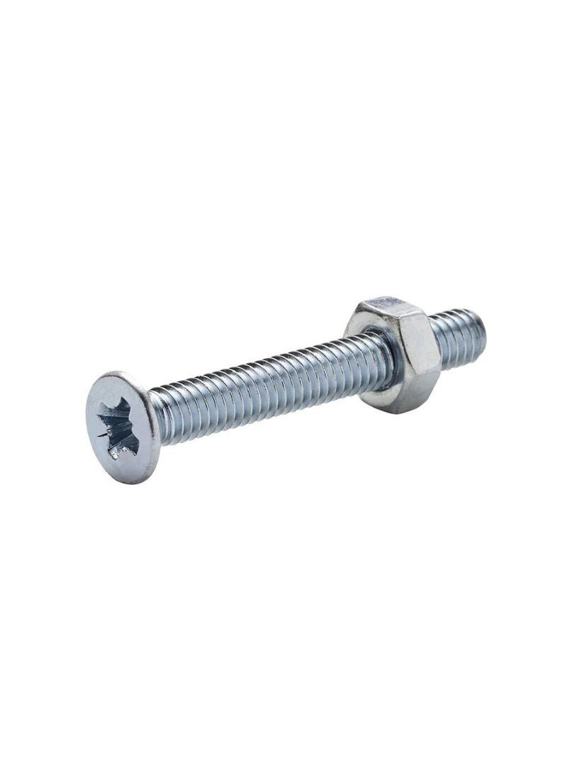 ACE - Diall Zinc-Plated Carbon Steel Machine Screw And Nut Pack M4 x 30mm 20Pcs - Image 1