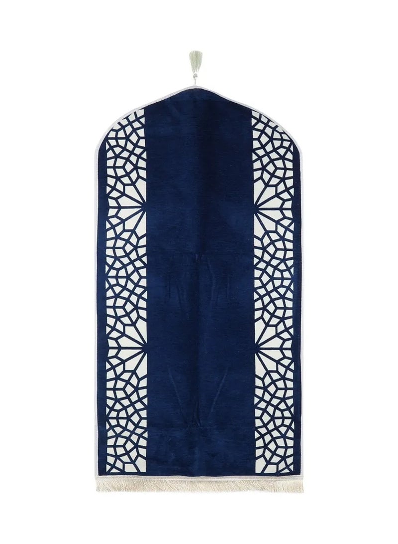 MANASEK Prayer Mat from the Eylul collection with a bag from the local brand Manasek | Saudi products | Made of polyester, cotton, and soft double chenille fabric, comfortable and practical - 70 x 120 cm  - Image 1