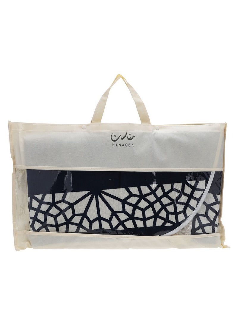 MANASEK Prayer Mat from the Eylul collection with a bag from the local brand Manasek | Saudi products | Made of polyester, cotton, and soft double chenille fabric, comfortable and practical - 70 x 120 cm - Image 4