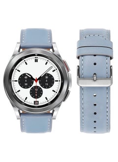 Tasikar 20mm Leather Bands Compatible with Samsung Galaxy Watch 6/5/4 Band/Watch 6 Classic 43mm 47mm/Watch 5 Pro Band, Genuine Leather Strap Bracelet for Galaxy Watch 4 Classic/Watch 3, Blue  - Image 3