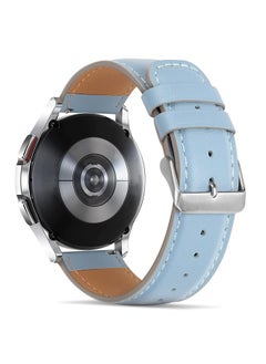 Tasikar 20mm Leather Bands Compatible with Samsung Galaxy Watch 6/5/4 Band/Watch 6 Classic 43mm 47mm/Watch 5 Pro Band, Genuine Leather Strap Bracelet for Galaxy Watch 4 Classic/Watch 3, Blue  - Image 2