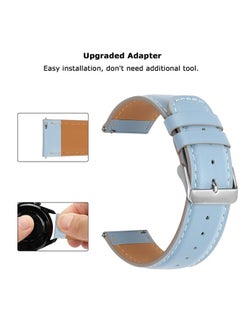 Tasikar 20mm Leather Bands Compatible with Samsung Galaxy Watch 6/5/4 Band/Watch 6 Classic 43mm 47mm/Watch 5 Pro Band, Genuine Leather Strap Bracelet for Galaxy Watch 4 Classic/Watch 3, Blue  - Image 4