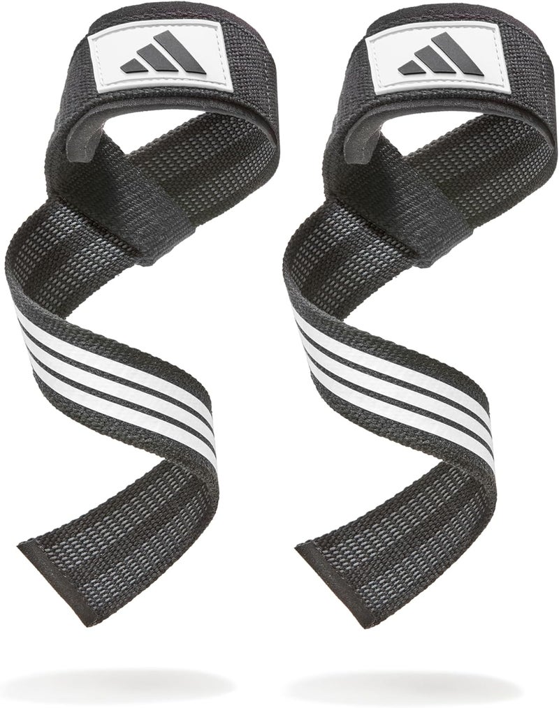 Adidas Lifting Straps Black/White Adjustable Cotton Straps for Secure Grip & Power Training - Image 1