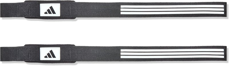 Adidas Lifting Straps Black/White Adjustable Cotton Straps for Secure Grip & Power Training - Image 2