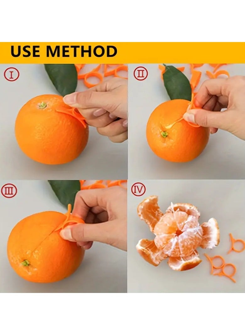 Goolsky - 6pcs Orange Peeler, Plastic Orange Peeler, Simple Lemon Peeler, Grapefruit Peeler, Creative Cutter, Orange Peeler Tool With Ring Handle, Fruit Peeler, Vegetable Fruit Tools, Kitchen Gadget Kitchen Accessories - Image 1