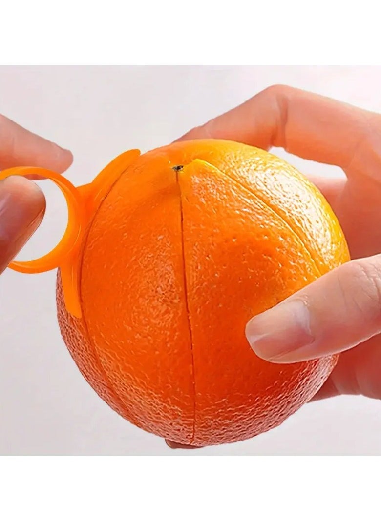 Goolsky - 6pcs Orange Peeler, Plastic Orange Peeler, Simple Lemon Peeler, Grapefruit Peeler, Creative Cutter, Orange Peeler Tool With Ring Handle, Fruit Peeler, Vegetable Fruit Tools, Kitchen Gadget Kitchen Accessories - Image 1