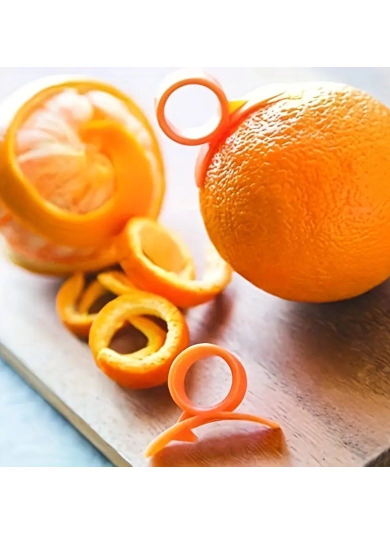 Goolsky - 6pcs Orange Peeler, Plastic Orange Peeler, Simple Lemon Peeler, Grapefruit Peeler, Creative Cutter, Orange Peeler Tool With Ring Handle, Fruit Peeler, Vegetable Fruit Tools, Kitchen Gadget Kitchen Accessories - Image 1