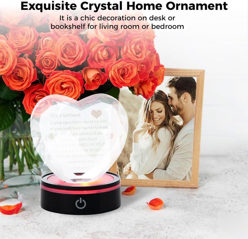 Girlfriend Gifts, Romantic Love Heart Crystal 3D, Valentine Anniversary Birthday, Lover Keepsake Present, Romantic Confession I Love You - Image 3