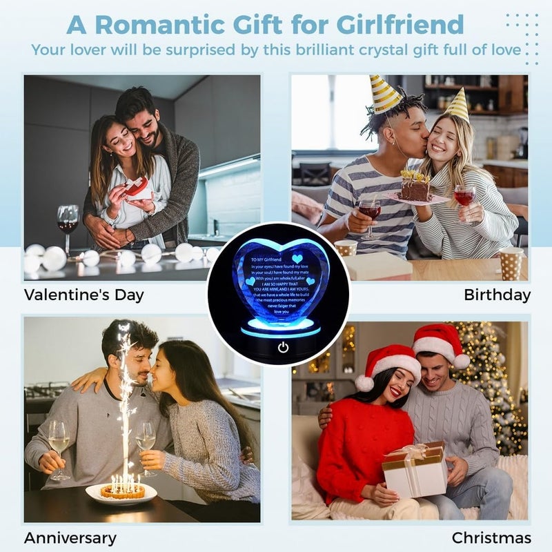 Girlfriend Gifts, Romantic Love Heart Crystal 3D, Valentine Anniversary Birthday, Lover Keepsake Present, Romantic Confession I Love You - Image 5