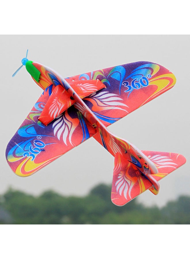 Foam Glider Airplane DIY Assembly Kids Educational Toy Aerodynamics Model Airplane Hand Thrown And Turns Back For Children-Color:biplane Swing Aircraft  - Image 1