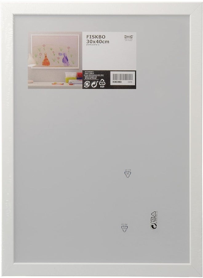 AKDC - Ikea Fiskbo Large Photo Poster Frames, White, 30X40 Centimetres, 103.003.95 - Set Of 8 - Image 1