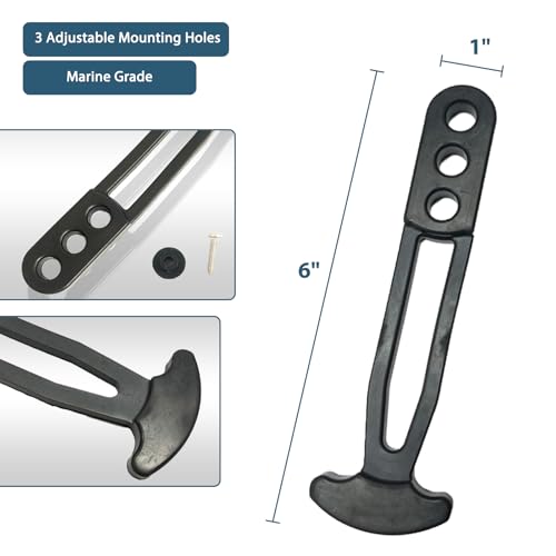 asdmm Telescoping Ladder Strap for Boat Yacht, Rubber Strap Secure Retaining Latch Band Belt with Adjustable Mounting Holes for Marine Sport Jet Swim Boarding (M) - Image 3