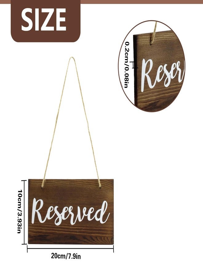 JINGHANGER 8 PCS Hanging Wooden Reserved Signs Rustic Reserved Seating Signs for Weddings Special Events Chairs Chair Hanging Sign Church Pews Restaurant Doorways - Image 2