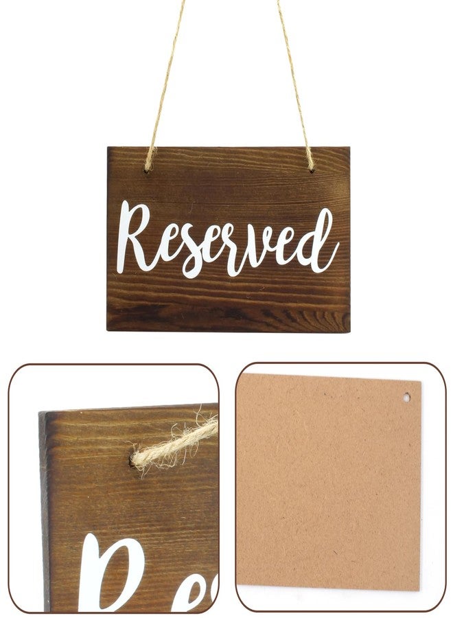 JINGHANGER 8 PCS Hanging Wooden Reserved Signs Rustic Reserved Seating Signs for Weddings Special Events Chairs Chair Hanging Sign Church Pews Restaurant Doorways - Image 3
