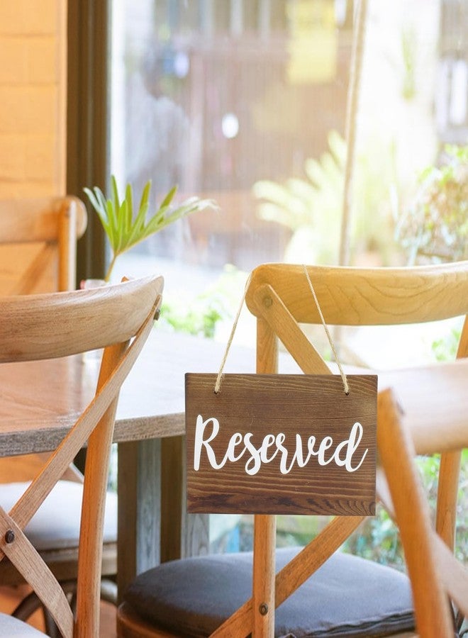 JINGHANGER 8 PCS Hanging Wooden Reserved Signs Rustic Reserved Seating Signs for Weddings Special Events Chairs Chair Hanging Sign Church Pews Restaurant Doorways - Image 5