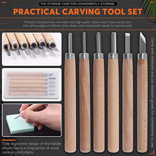 Rustark 24 Pieces Block Printing Starter Tool Kit with Whetstone, Stamp Block, Carving Tools, Tracing Papers,Pencil, Gloves,Eraser and Scrapper, Rubber Stamp Making Kit for Stamping and Printmaking - Image 3