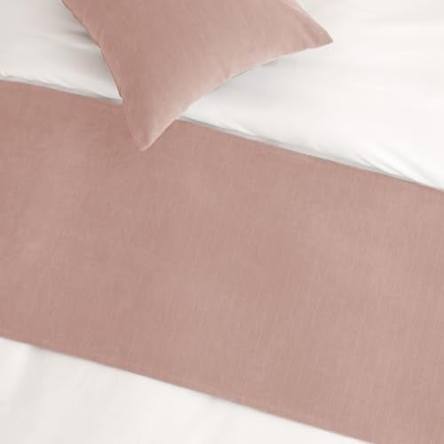 AMBERIS Bed Runner Single Layer Chenille Coral Pink, Modern Style Bed Scarves for Home Hotel Decorations - Image 3